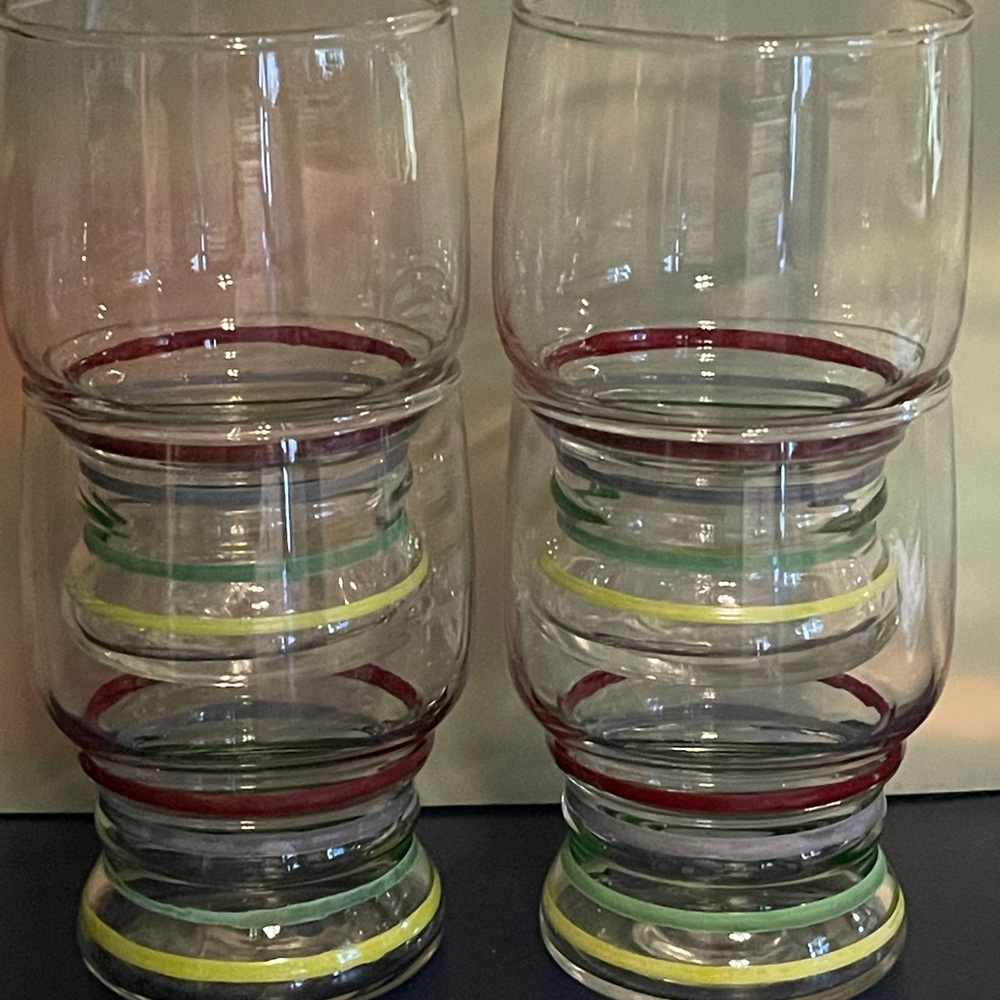 Rare Vintage Juice Glasses by Libby 6oz  Great w/ FiestaWare Set of 5 Like New